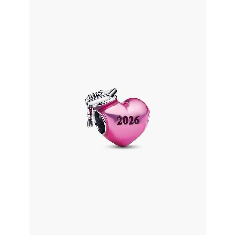 NEW PANDORA graduation heart charm in silver